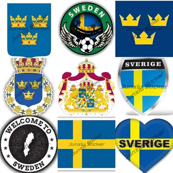 Флаг Швеции Шведская Виниловая наклейка Герб Сирии Швеция Наклейка Гордости страны Sverige Швеция Стокгольм Шведская Клеевая наклейка