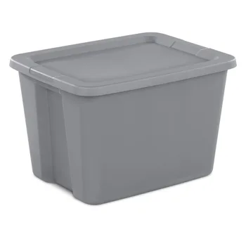 18-галлонная коробка-тотализатор, Пластиковые коробки для хранения, Серый органайзер, Домашняя организация