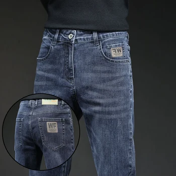 Джинсы мужские тонкие стрейчевые прямые брюки WF Tiktok прямая трансляция
