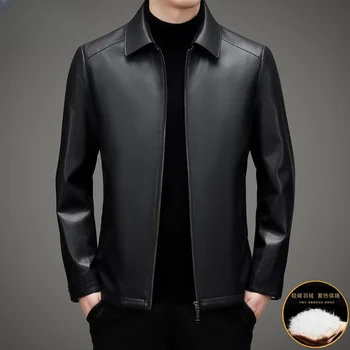 Куртка из натуральной Кожи Для Мужчин, Пальто на 90% Белом Утином Пуху, Теплые Зимние Куртки на 2024 год, Модное Мужское Пальто Casaco Masculino