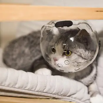 Полезный защитный капюшон для кошек, который нелегко деформируется, Прозрачный долговечный защитный чехол для головы от облизывания, Аксессуары для домашних животных