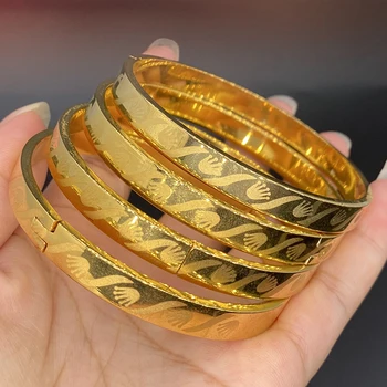 8 мм Браслеты Arabia Dubai для женщин, Эфиопские браслеты с ручным принтом, золотые браслеты Ближнего Востока, свадебные украшения, Африканские подарки