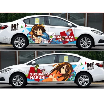 Изготовленная на заказ японская аниме-игра Itasha, наклейки Suzumiya Haruhi Racing Rally, 3D наклейка, Водонепроницаемая пленка для капюшона
