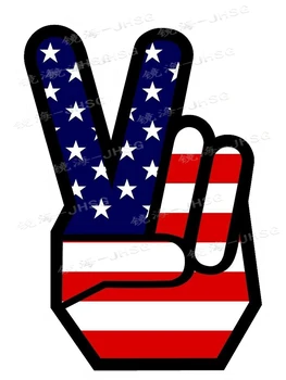 Подписавший мир Символ флага США, наклейка на окно, Виниловая наклейка для ноутбука, США - водонепроницаемый и солнцезащитный ПВХ