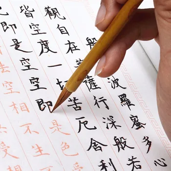 Облегчение жизни Китайская каллиграфия Мелкий Обычный шрифт Кисточка для письма Пером, Рисование Волчьей шерстью