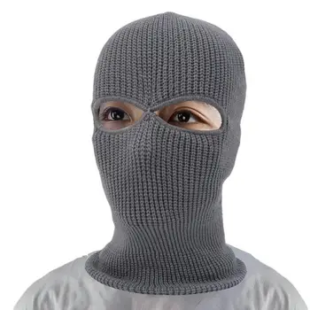Зимняя шапка с лицевой панелью, закрывающая все лицо на 3 отверстия, Зимняя маска для лица, вязаная лыжная маска для лица, Зимняя шапка для защиты лица, сохраняющая тепло