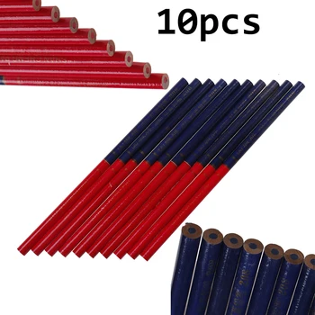 10 шт. Двухцветные карандаши с синим и красным грифелем, плотницкие карандаши специального назначения, набор карандашей для рисования, канцелярские принадлежности