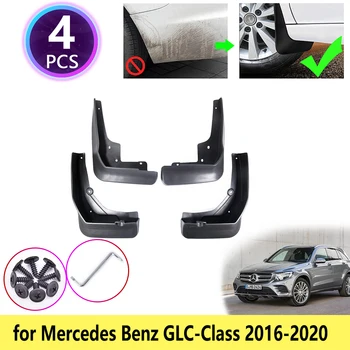4 ШТ. для Mercedes Benz GLC Class X253 2016 2017 2018 2019 Авто Брызговики Брызговики На Крыло Брызговик Всплеск Автомобильные Аксессуары