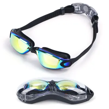 Силиконовые очки для плавания, мужские и женские, с гальваническим покрытием, красочные регулируемые профессиональные очки для плавания, водонепроницаемые, защищающие от ультрафиолета