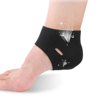 1 пара силиконовых увлажняющих гелевых носков для пяток, Черная эластичная ткань, средства для ухода за потрескавшейся сухой кожей ног, Стелька для носков против трещин