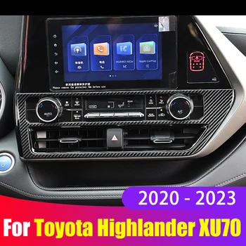Центральная консоль автомобиля Кондиционер CD Панель управления Декоративная Наклейка для Toyota Highlander XU70 2020 2021 2022 2023