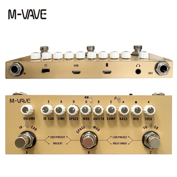 M-vave Cube BABY Перезаряжаемая Педаль мультиэффектов для электроакустической гитары Функция записи аудиоинтерфейса Педаль Cuvave