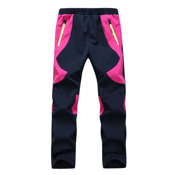 Детские лыжные брюки для мальчиков и девочек с мягкой оболочкой, ветрозащитные, водонепроницаемые, теплые молодежные спортивные штаны, альпинистские брюки Enfant