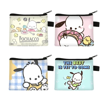 Sanrio Hello Kitty Pochacco Мультяшный Мини-Кошелек для Монет для Детей, Портативные Держатели Удостоверений Личности, Кавайная Сумка Для Хранения Ключей Из Полиэстера, Подарки