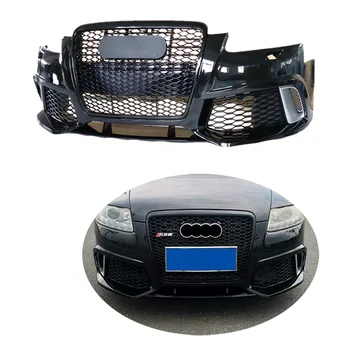 Высококачественные автозапчасти PP Материал Черный Обновление A6 до переднего бампера RS6 с решеткой радиатора для RS6 2005-2012