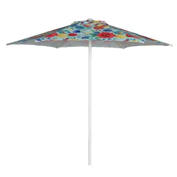 Delaney Многоцветный Цветочный 7,5-Футовый Шестиугольный Пуш-ап Зонт для Патио зонтик для пляжа