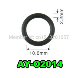 200 штук высокотемпературных резиновых уплотнений, уплотнительное кольцо для комплектов для ремонта топливных форсунок (AY-O2014, 10,6 * 2,2 мм)