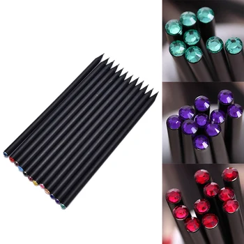 Карандаш 2pics Black Rod HB С Красочным Бриллиантом School Painting Writing Pencil