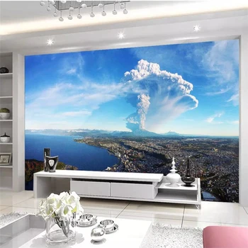 бейбехан Пользовательские обои 3d фрески извержение вулкана в Южной части Тихого океана мгновенный пейзажный шок реальный снимок ТВ фон обои