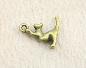 42 шт./лот 19*16 мм подвески с изображением древнего бронзового кота DIY ювелирные изделия для браслета, ожерелья, серьги