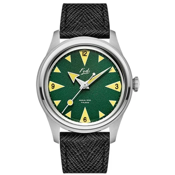 Ретро-часы Fod 50m Skin Diver Watch, винтажные зеленые механические ручные часы, 38 мм светящиеся водонепроницаемые часы, Logio Masculino