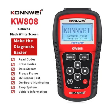 KONNWEI KW808 Автомобильный Сканер OBD 2 OBD2 Профессиональный Автоматический Автомобильный Диагностический Сканер Инструмент Для Считывания Кода двигателя Odb Tools