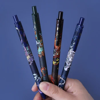 40шт Изысканная классическая гелевая ручка Four Beasts Студенческая 0,5 мм Гелевая ручка для прессования чернил Balck, новинка, шариковая ручка, канцелярский подарок