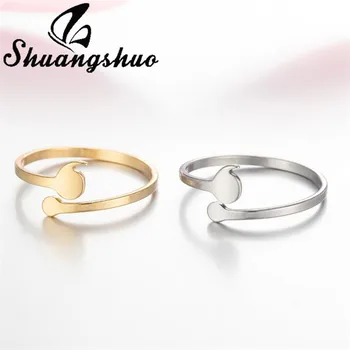 Shuangshuo Уникальный креативный дизайн с запятой, волнистые кольца для женщин, мужчин, открывающееся кольцо из нержавеющей стали, ювелирные изделия в стиле панк, подарки для выпускников