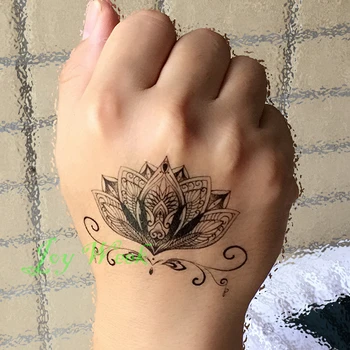 Водонепроницаемая Временная Татуировка тотем лотос тату девушка мужчины тату наклейки флэш тату поддельные татуировки tatouage tatuajes