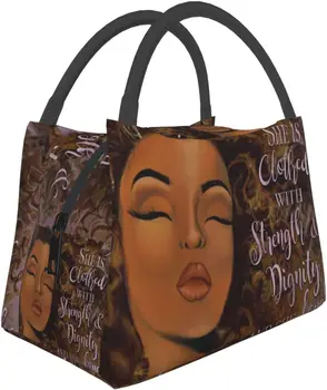 Афроамериканские женские сумки для ланча, сумки-холодильники, изолированная сумка, портативный Ланч-бокс, Многоразовый контейнер для путешествий, пикника, работы