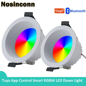 RGB Down Light Tuya Smart Control 10 Вт 15 Вт Затемняющий Потолочный светодиодный светильник 3 дюйма 4 дюйма 16 Миллионов цветов Bluetooth Smart LED Spotlight