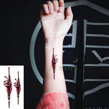 Водонепроницаемые Временные Татуировки Наклейки кровоточащая рука молния поддельная Татуировка Флэш-Тату Рука Нога маленькие татуировки для Девочек Женщины Мужчины