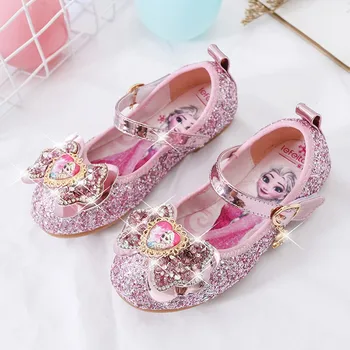 Сандалии Frozen Elsa для девочек, детская обувь для танцев, детские сандалии Frozen Princess, блестящие сандалии, сандалии на плоской подошве