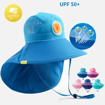 Lemonkid Детская солнцезащитная шляпа с широкими полями, детская кепка-ведро, Летняя пляжная кепка для девочек, путешествия, уличная мода, Милые солнцезащитные шляпы для мальчиков с динозаврами