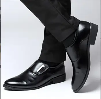 Роскошные Деловые Кожаные туфли Оксфорды Мужские Дышащие Официальные туфли из лакированной кожи Больших размеров Мужские Офисные Свадебные туфли на плоской подошве Мужские Черные