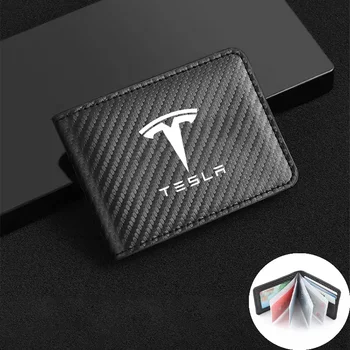 Для Tesla model3 ModelX Комплект автомобильных водительских прав из углеродного волокна, наклейки, текстура из углеродного волокна, кошелек, автомобильные аксессуары