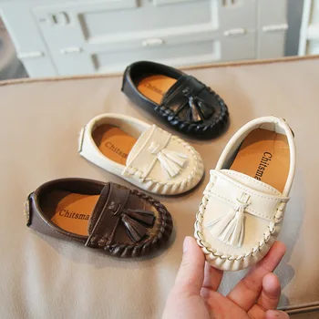 여아구두 Детская повседневная обувь в корейском стиле, осенняя новая детская обувь для мальчиков и девочек, кожаная обувь с кисточками туфли для девочки