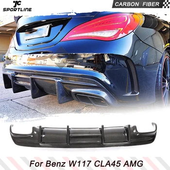 Диффузор Заднего Бампера Автомобиля из Углеродного Волокна/FRP для Mercedes-Benz Cla Class W117 C117 CLA220 CLA250 Sport CLA45 2016 - 2019 Задняя Губа