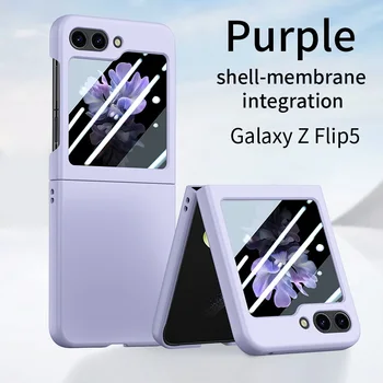 Протектор Из Закаленного Стекла Противоударный Чехол Для Samsung Galaxy Z Flip 5 5G Z5 Flip5 Cases Тонкий Жесткий Силиконовый Чехол С Полной Защитой