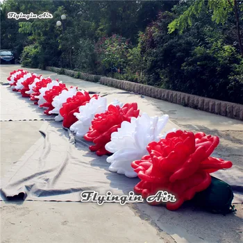 Большая 10-метровая надувная цепь из роз и 4-метровый гигантский цветок