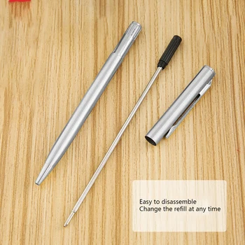 Металлическая ручка для подписи Толщиной 1,0 мм, черные чернила, Вращающаяся металлическая шариковая ручка, черные чернила для деловых женщин, подарок для мужчин