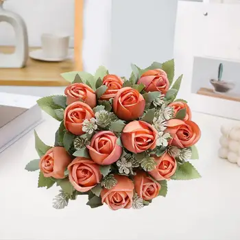 Прочные Искусственные Растения Изысканный Букет Искусственных Роз Имитация Свадебного Цветка для неувядающих многоцелевых Украшений