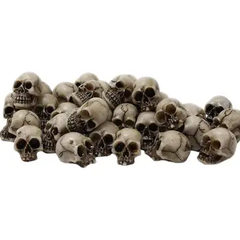 Маленькие страшные поддельные головы скелетов, реквизит для розыгрышей, 20 штук реалистичных черепов скелетов, поделки, украшения, игрушки для трюков, аксессуары для поделок