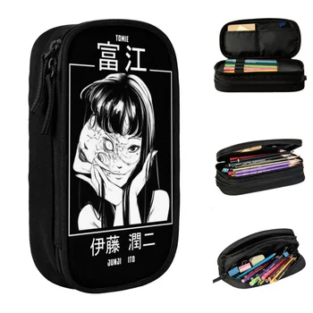 Пеналы Junji Ito Tomie, новые японские сумки-держатели для ручек с комиксами Манги ужасов для девочек и мальчиков, большие школьные подарочные пеналы для карандашей для хранения