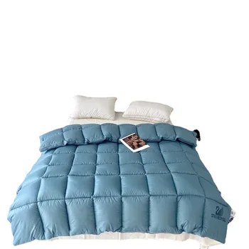 Высококачественное Легкое Роскошное Пуховое одеяло из белого гусиного пуха с толстой теплой сердцевиной стеганого одеяла