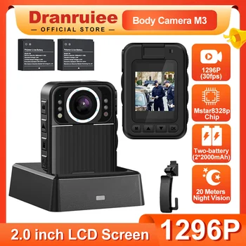 Danruiee 1296P HD Мини-Камера С Двумя Батареями Портативный Цифровой Видеомагнитофон BodyCam Инфракрасная Полицейская Камера Ночного Видения Camcorder