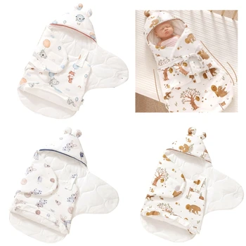 F62D Флисовый Спальный Мешок Для Новорожденных, Теплое и Удобное Одеяло, Хлопчатобумажная Обертка для Младенцев