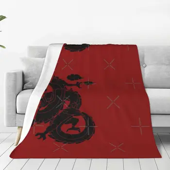 Черное Одеяло с Драконом, Покрывало На Кровать, Кавайные Покрывала Uni Для Кровати