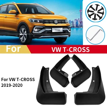 Защитные щитки передних и задних колес автомобиля, крыло Volkswagen, VW T Cross 2019, 2020, 4 шт.