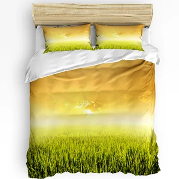 Пододеяльник Rice Field Sunset, комплект постельного белья на двоих, домашний текстиль, пододеяльник, наволочки, комплект постельного белья для спальни (без простыни)